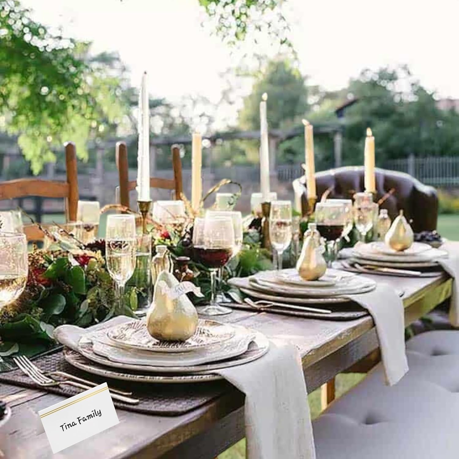 EVASTER Place Cards with Gold Foil Border Pack of 100