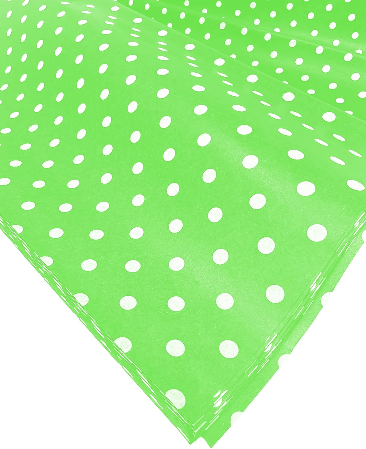 Lime Green Polka Dot Tissue Paper 15x20 Inch 100 Sheets