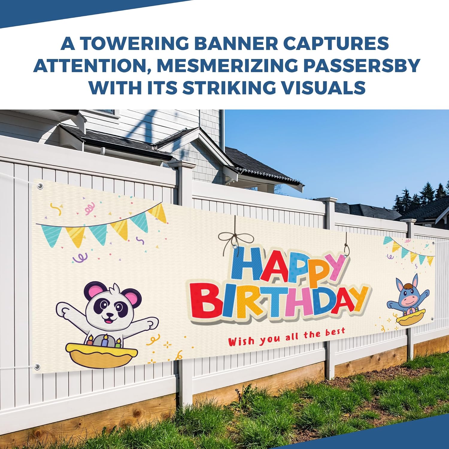Happy Birthday Banner Sign 6x2 Ft Outdoor Indoor Use
