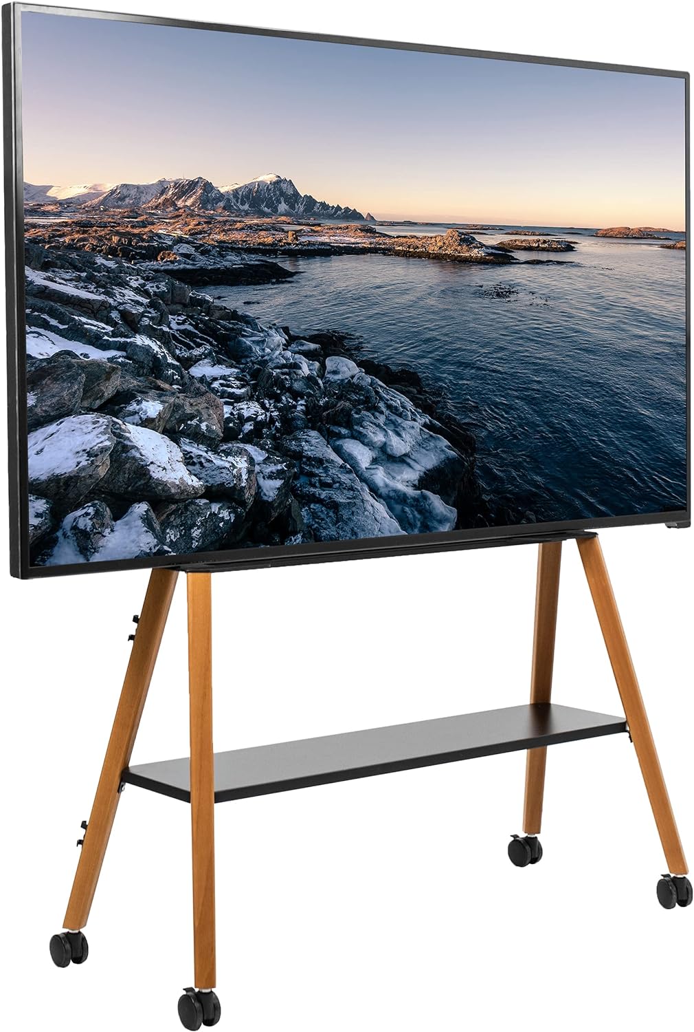 VIVO Rolling Artistic Easel TV Stand 49-75 inch Black Frame