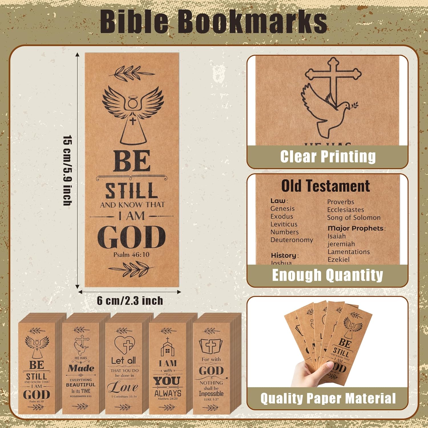 Haooryx Christian Bible Pen Bookmark Set 100 Pieces
