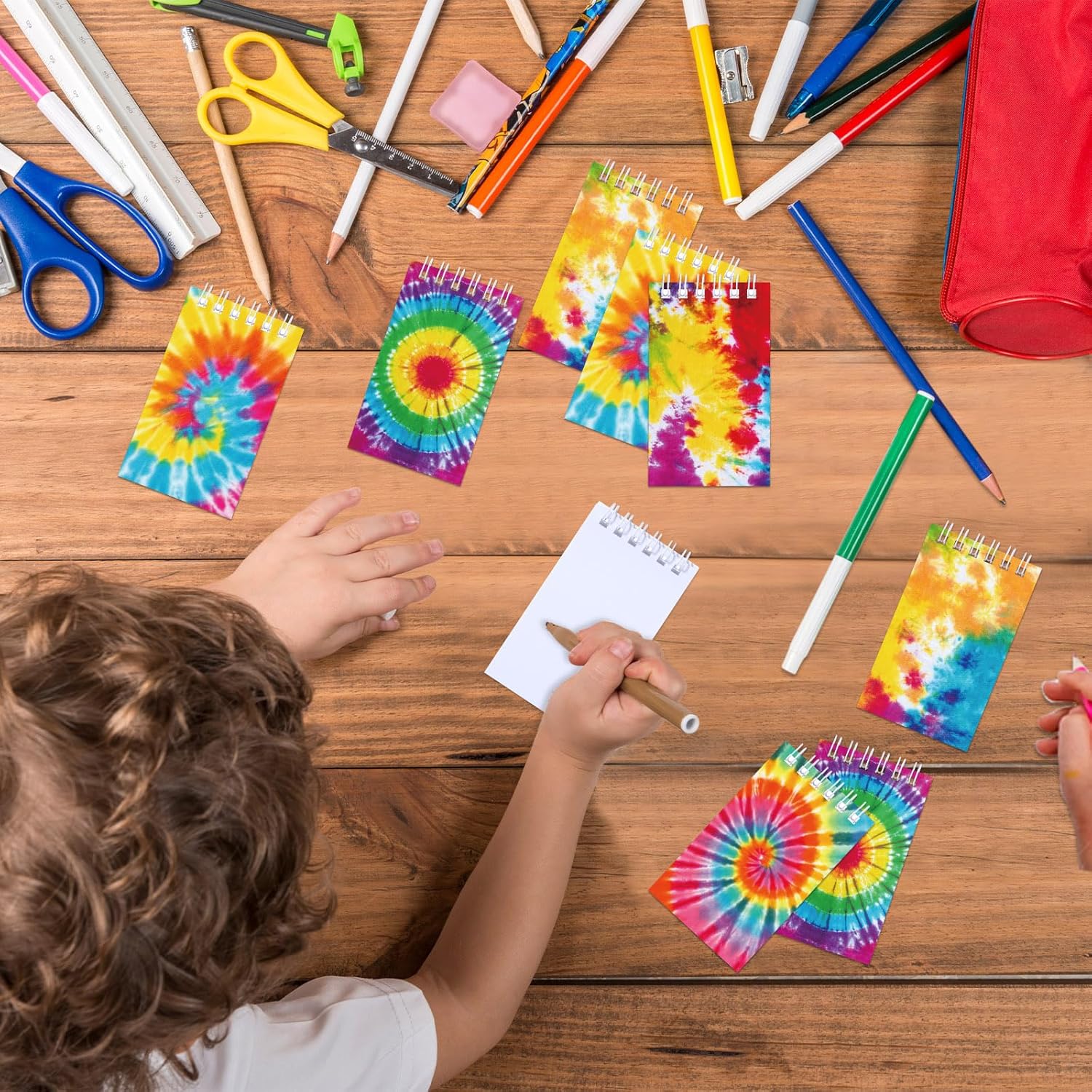 Zonon 48 Pcs Mini Tie Dye Notebooks