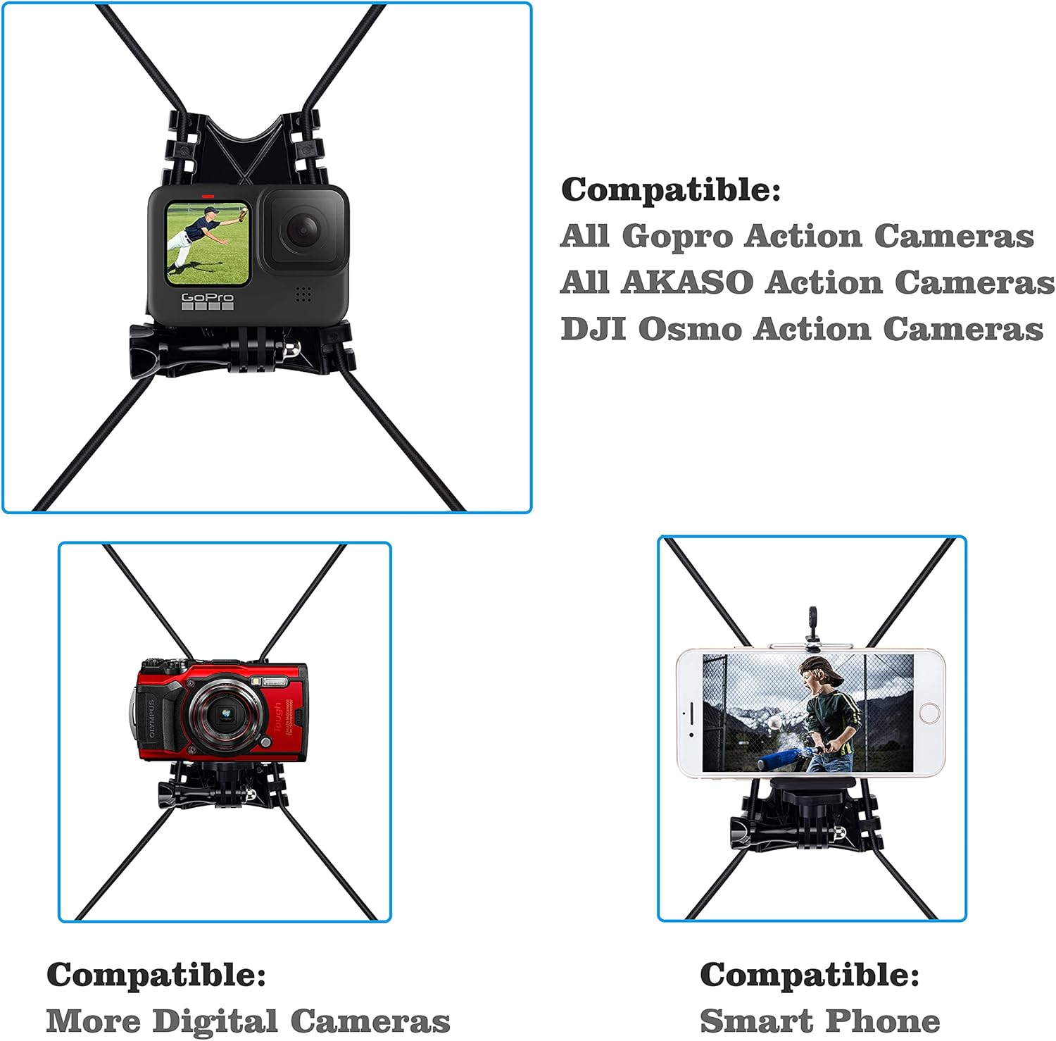 Suptig Net Fence Tree Pole Mounts - GoPro Phone Compatible