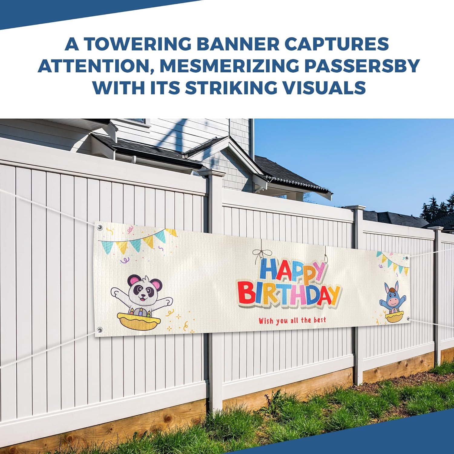 Happy Birthday Banner Sign 4x1 Ft Custom Outdoor Indoor Display