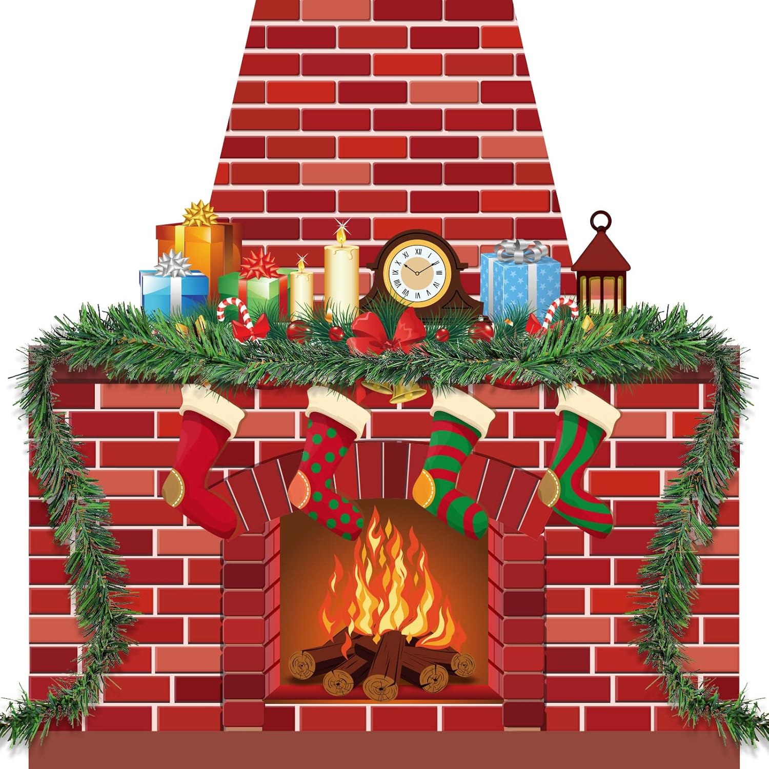 TaoBary Christmas Bulletin Board Fireplace Decoration Set