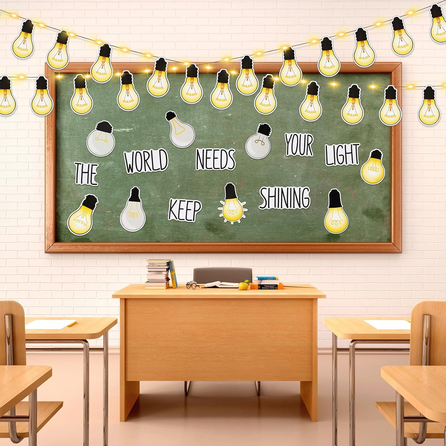 Karenhi 108 Pcs Light Bulb Bulletin Board Decor Set
