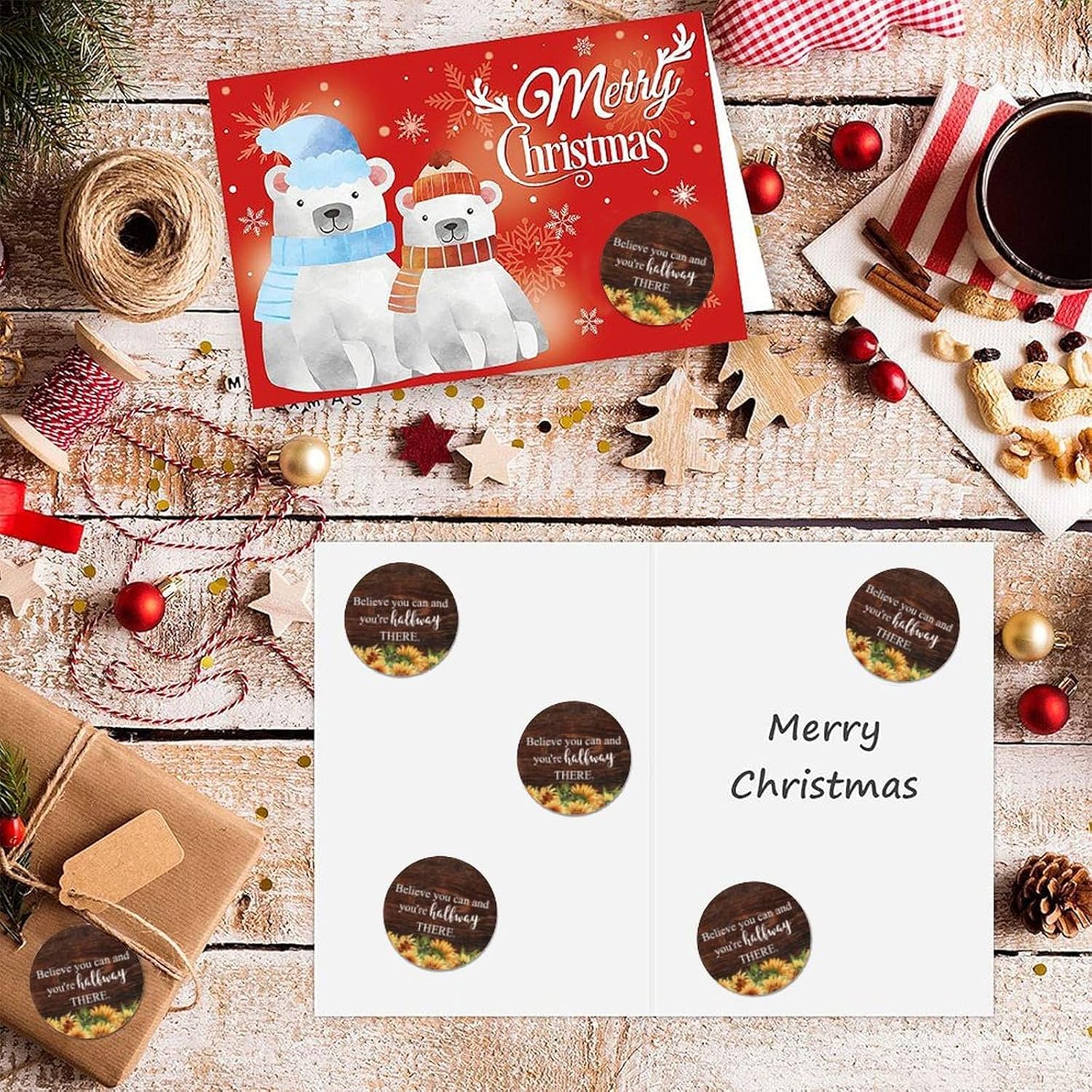 3 Inch Round Label Stickers 100pcs Believe You Can Quotes Decals