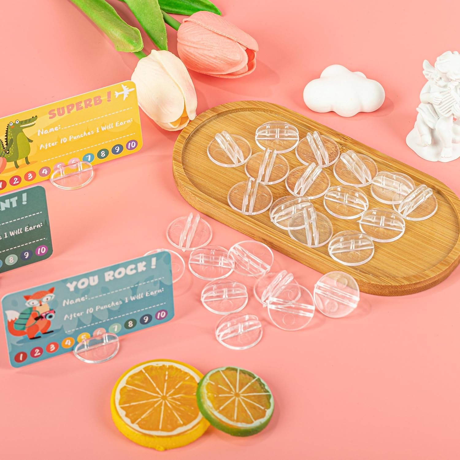 120 Pcs Transparent Plastic Card Holders