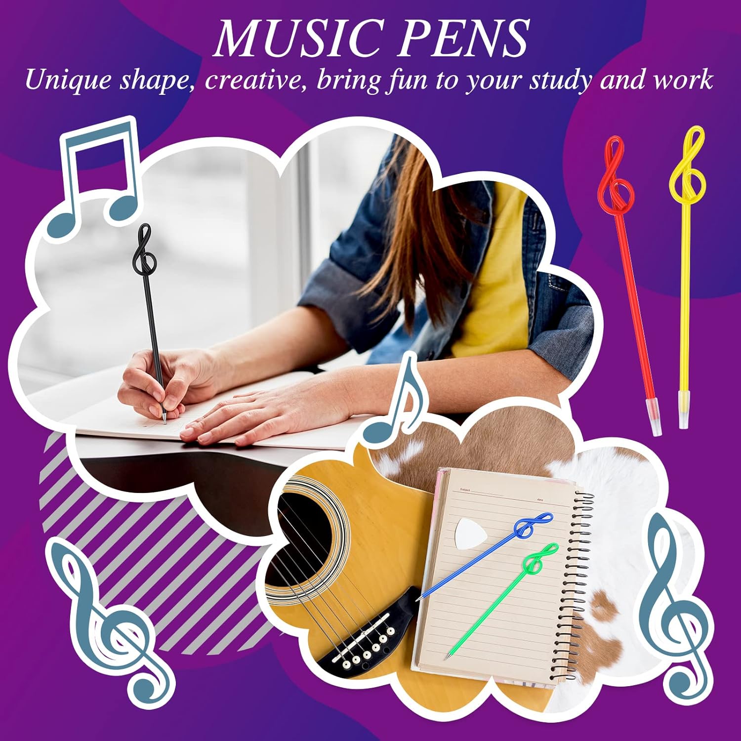 Lincia 100 Pcs Musical Note Ballpoint Pens