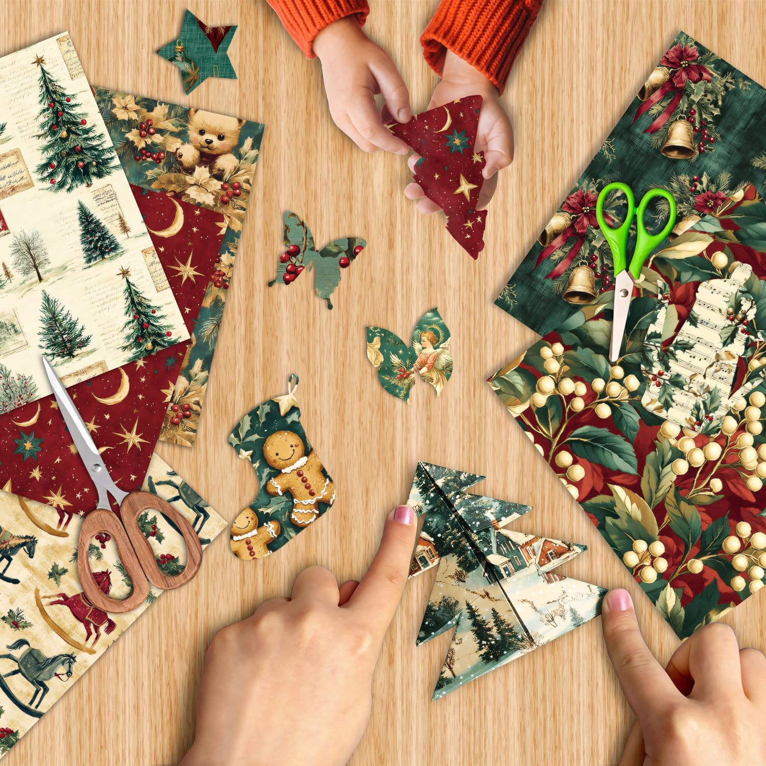 EAMOTOL 6 Inch Christmas Cardstock Paper Pad - 24 Sheets Decorative