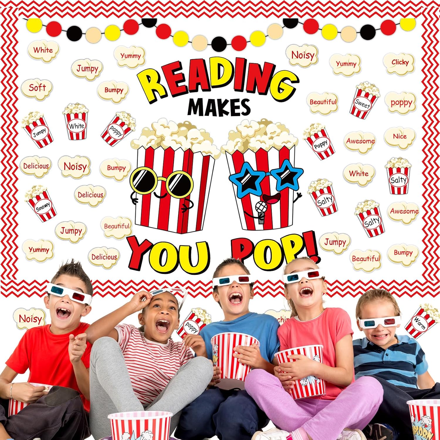 Popcorn Cutouts Reading Bulletin Board Classroom Decor