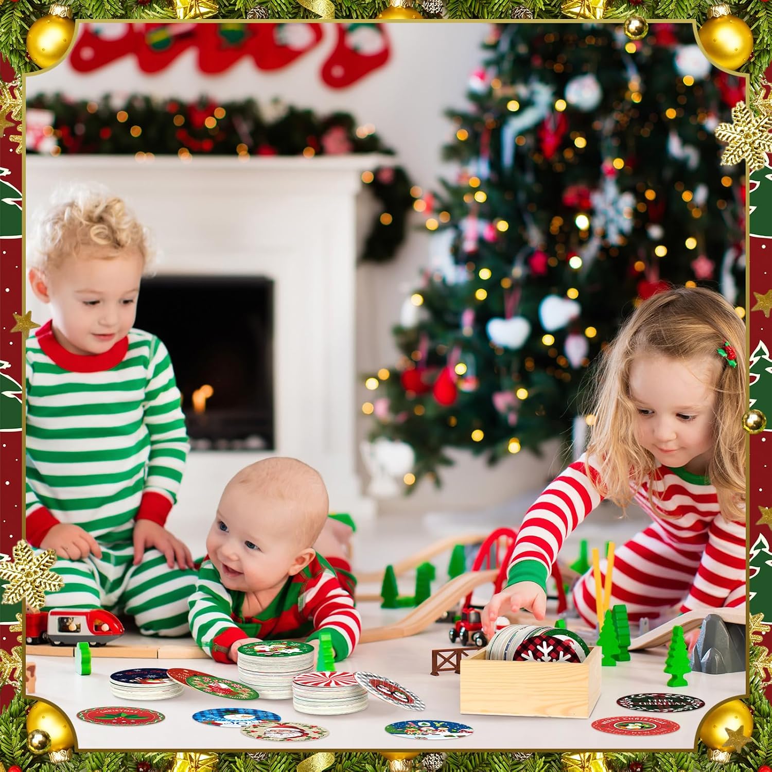 Harloon 120 Pcs 3 Inch Christmas Cutouts with 60 Styles