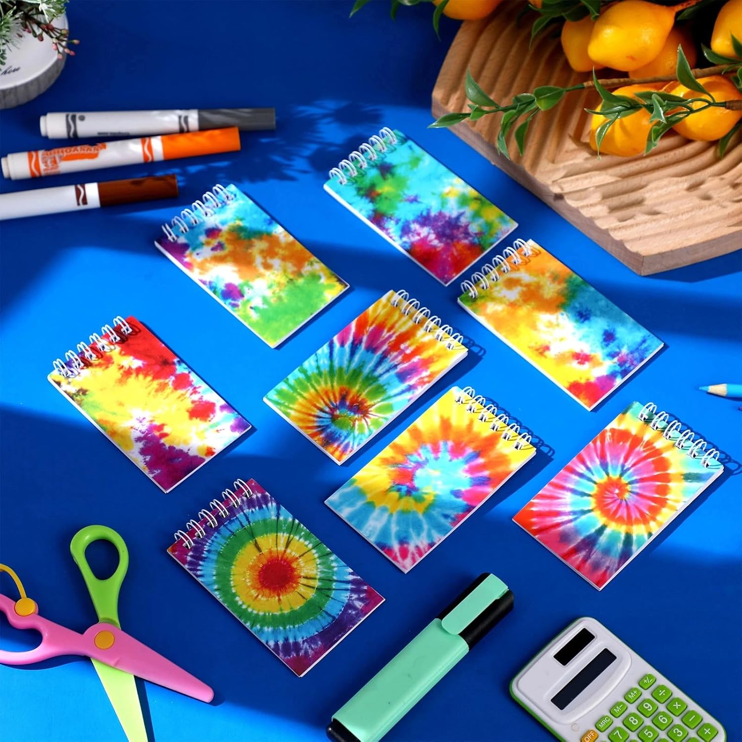 Zonon 48 Pcs Mini Tie Dye Notebooks