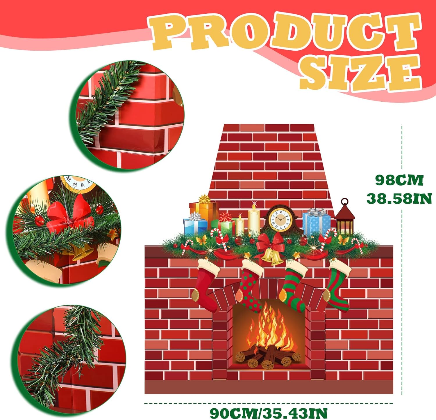 TaoBary Christmas Bulletin Board Fireplace Decoration Set