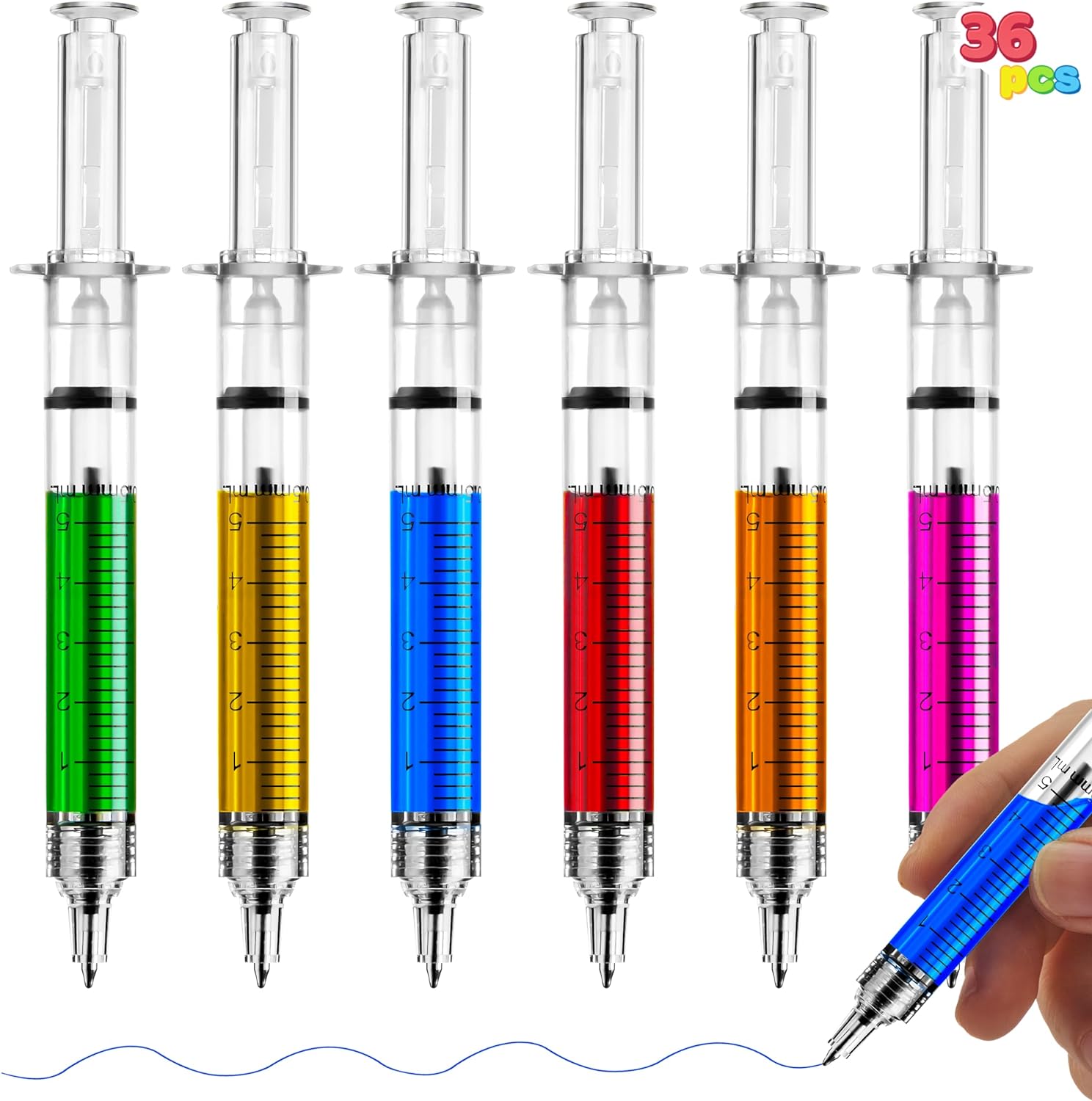 JOYIN 36pk Retractable Syringe Pens Bulk Party Favors