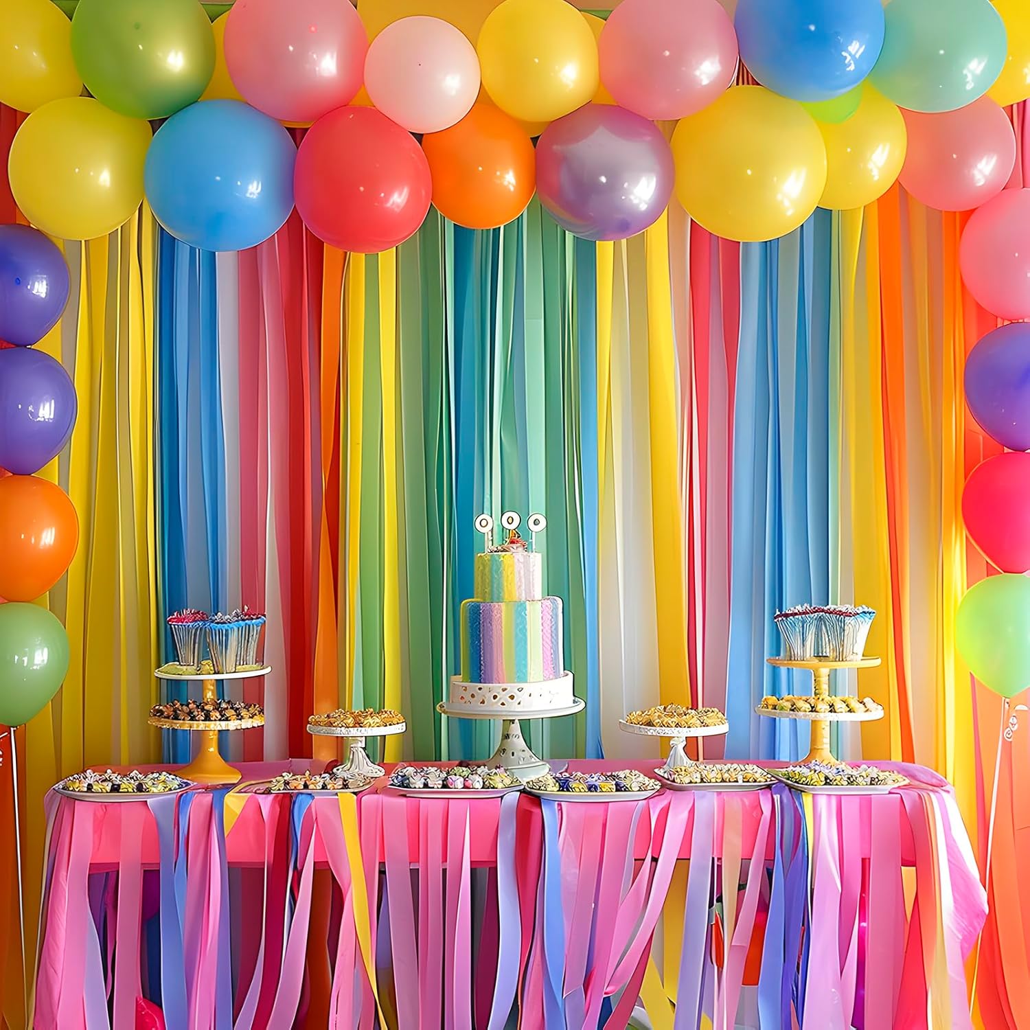 12 Rolls Crepe Paper Streamers for Party Decorations