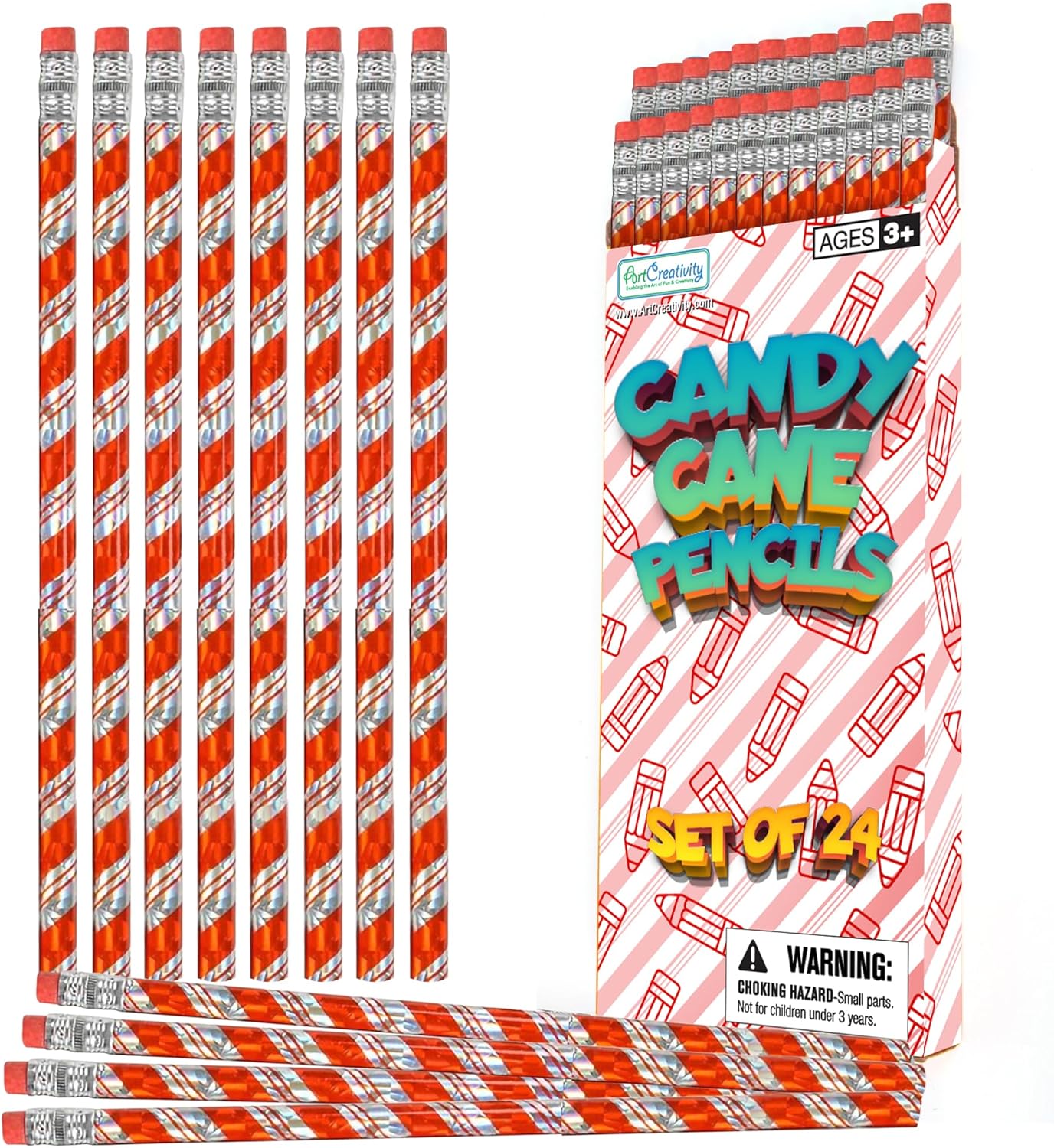 ArtCreativity Christmas Pencils for Kids Pack of 24