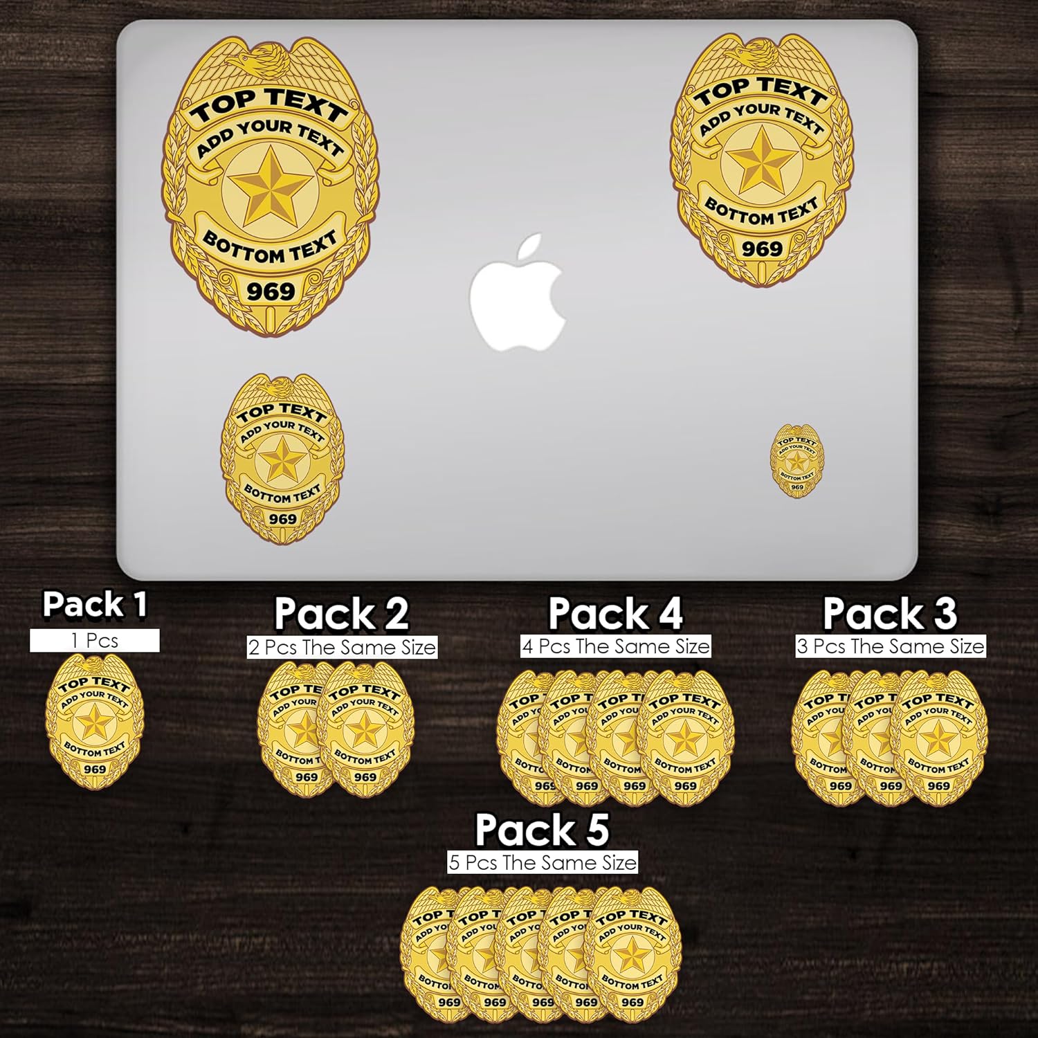 Custom Police Badge Sticker for Water Bottle Phone Case Laptop