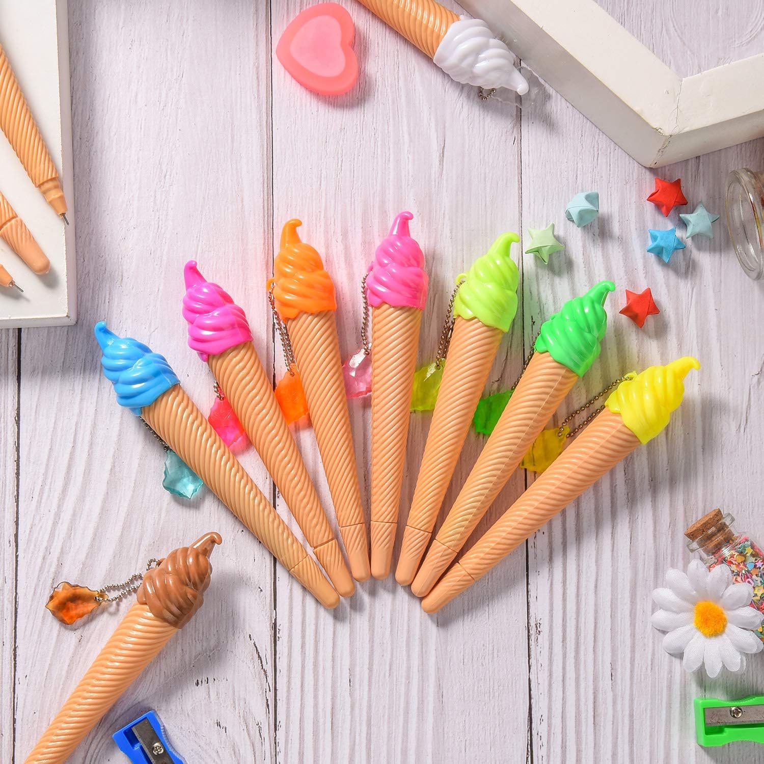 12 Piece Ice Cream Shape Writing Pens for Kids