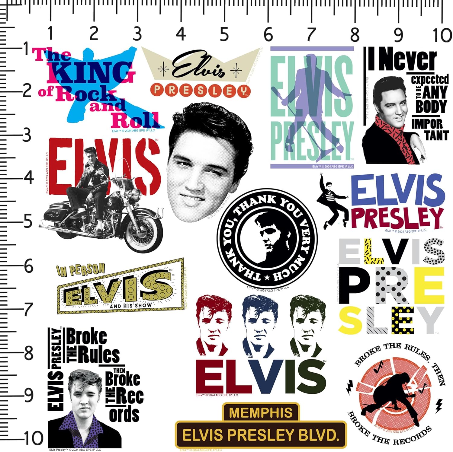 Elvis 50ct Vinyl Sticker Pack - Decals for Multiple Uses
