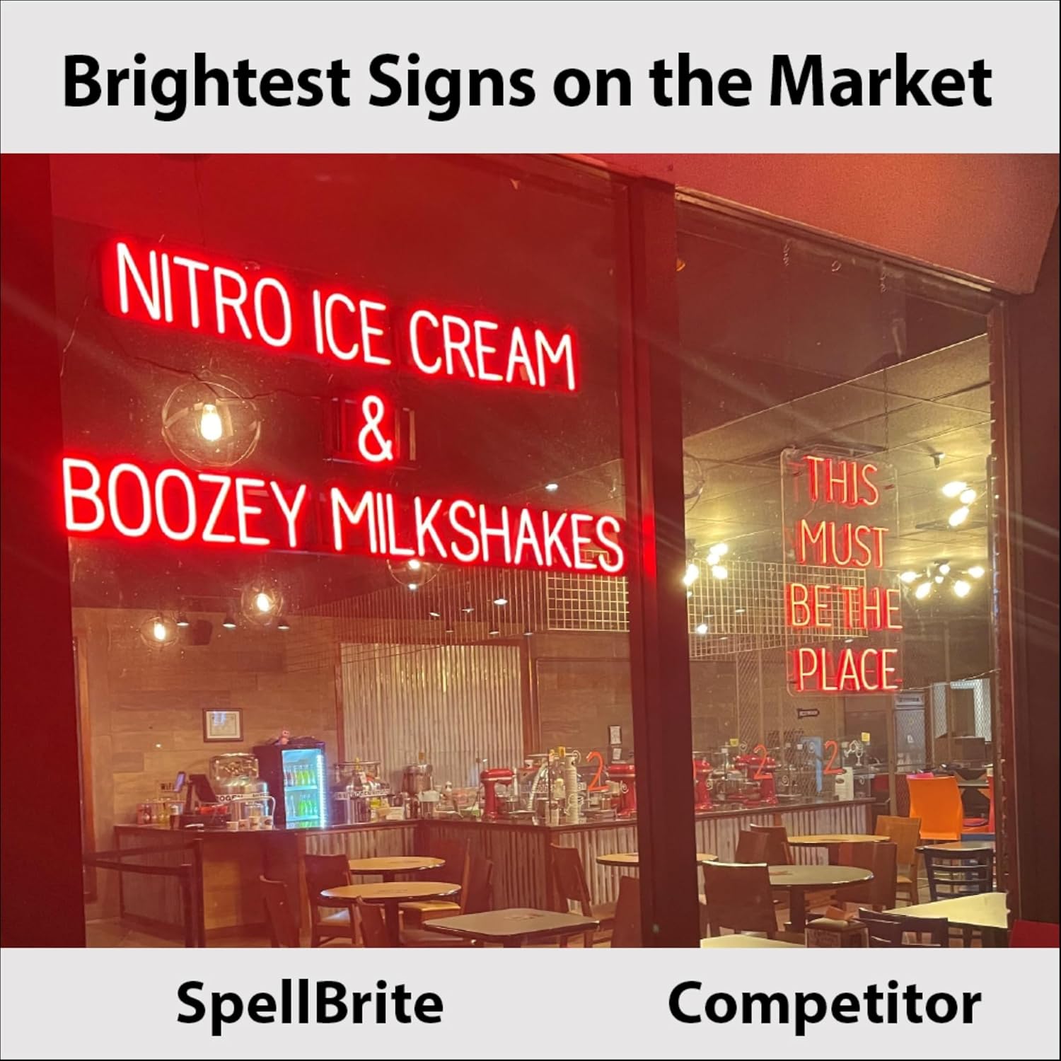 SpellBrite Photo Booth Sign for Businesses with Neon Look