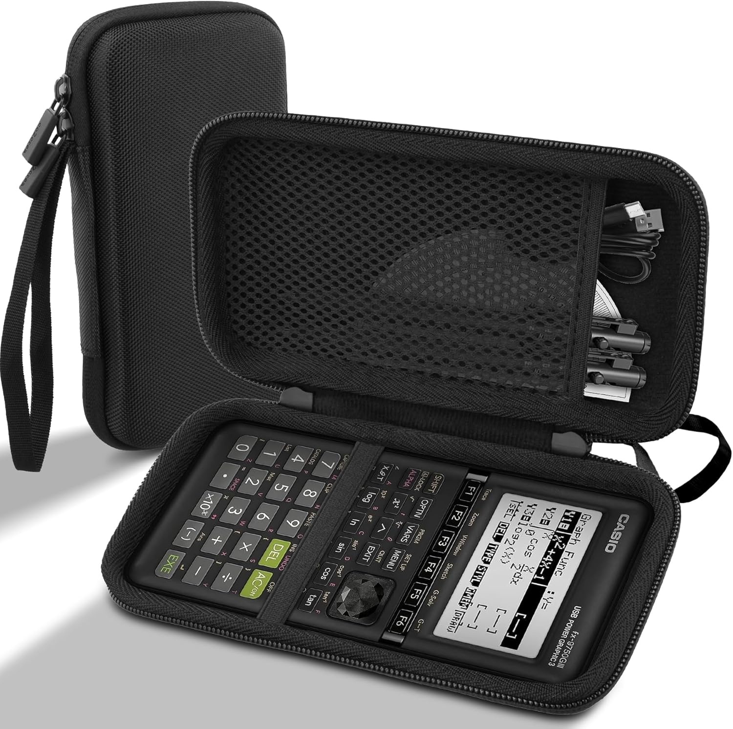 co2CREA Hard Case for Casio fx-9750GIII Graphing Calculators - Black