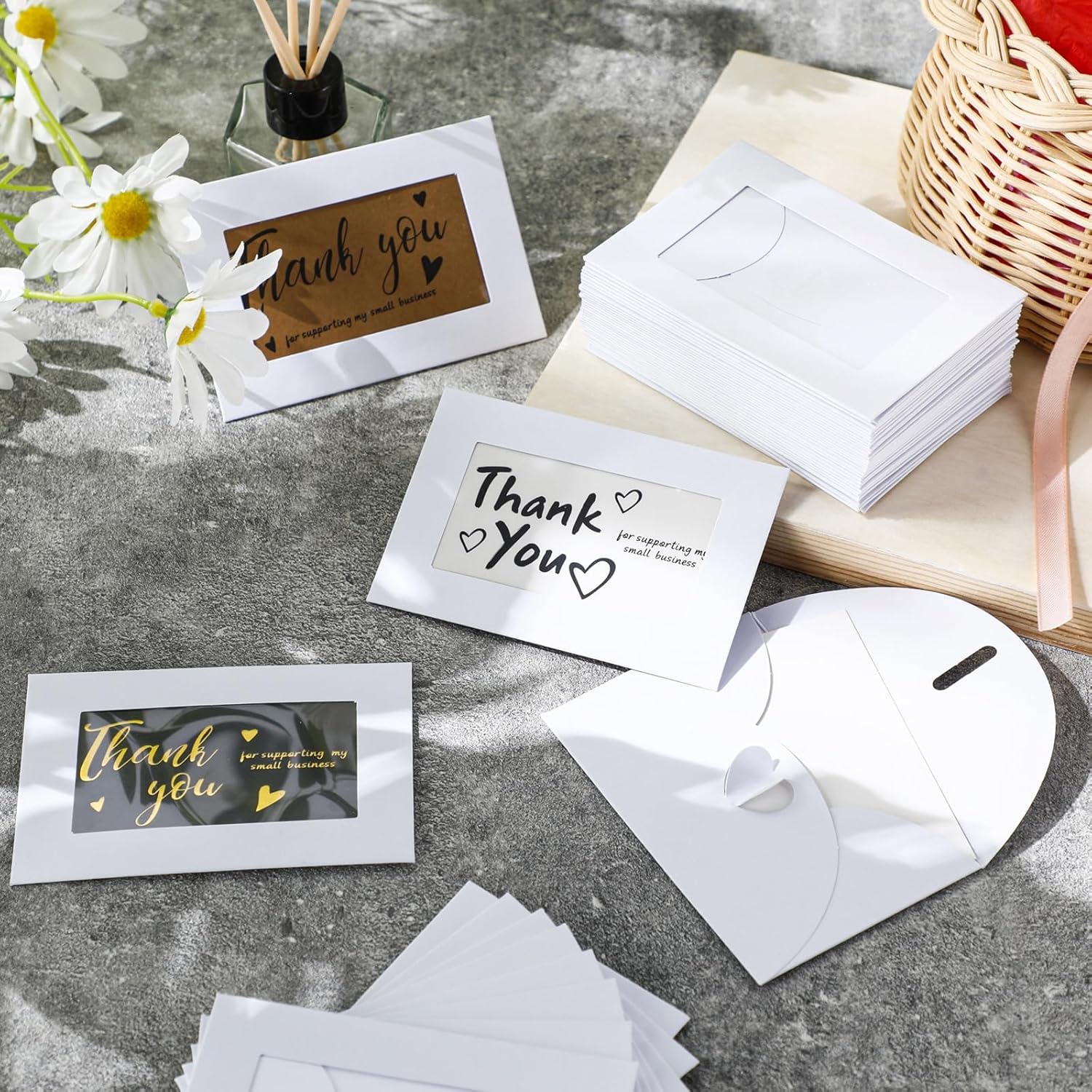 Uiifan 550 Pcs Window Gift Card Envelopes for Business