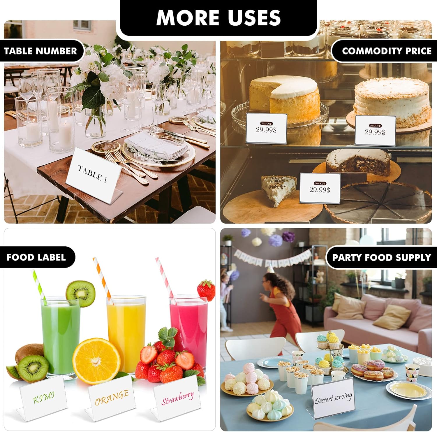 Teling 35 x 25 Inch Acrylic Business Card Holder L Shaped Stand