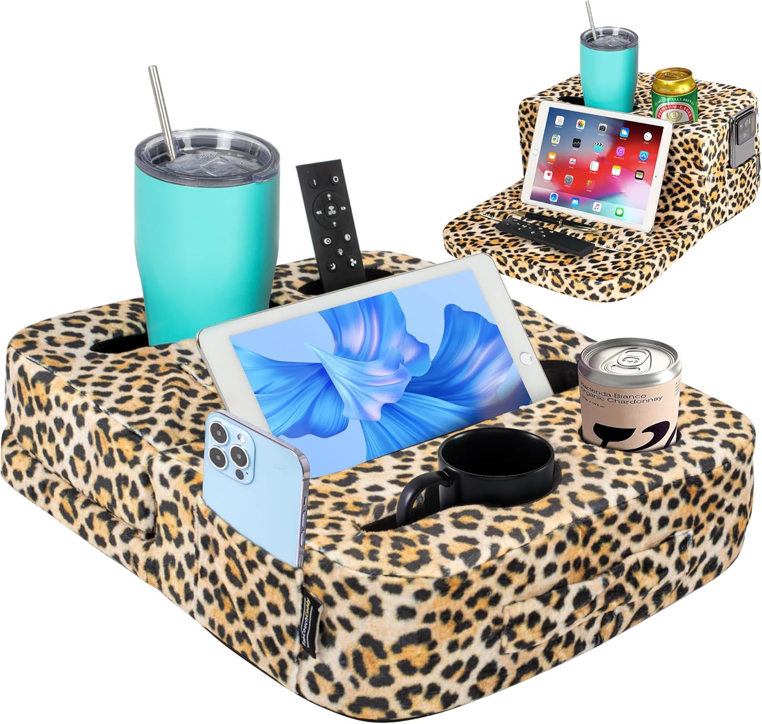 Couch Cup Holder Tray Pillow - Bed Couch RV Car