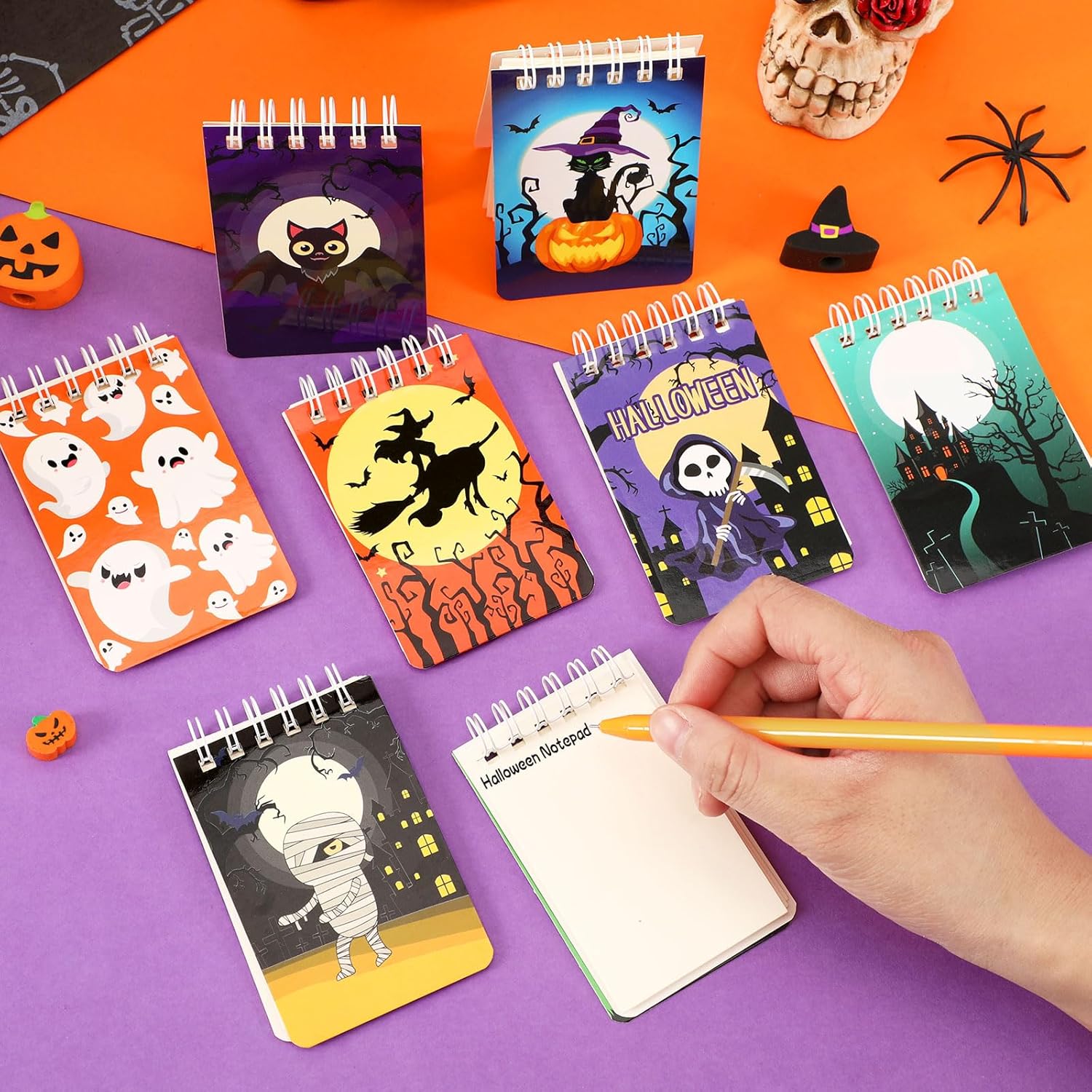 MARFOREVER 24 Pcs Halloween Notepads Set