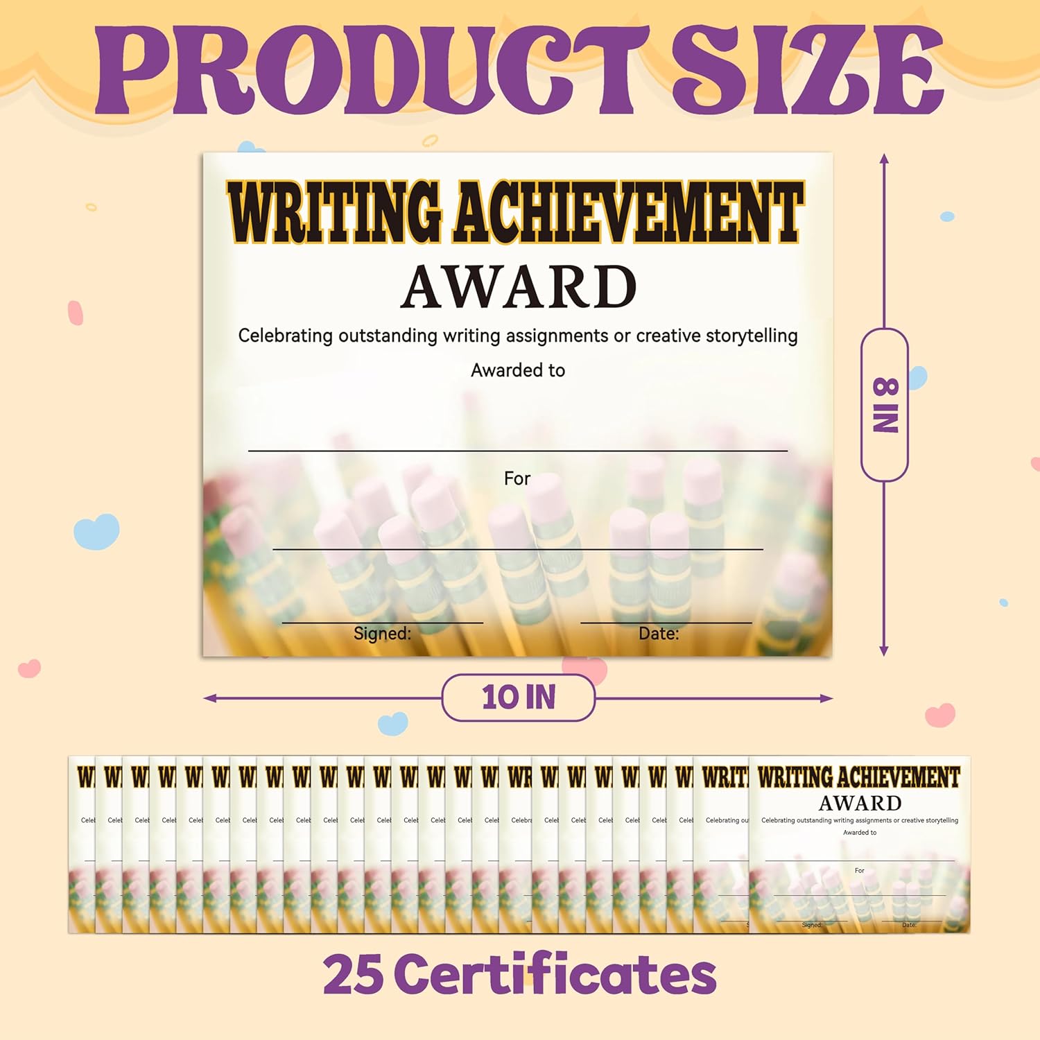 Certificate of Achievement for Kids 25 Pack