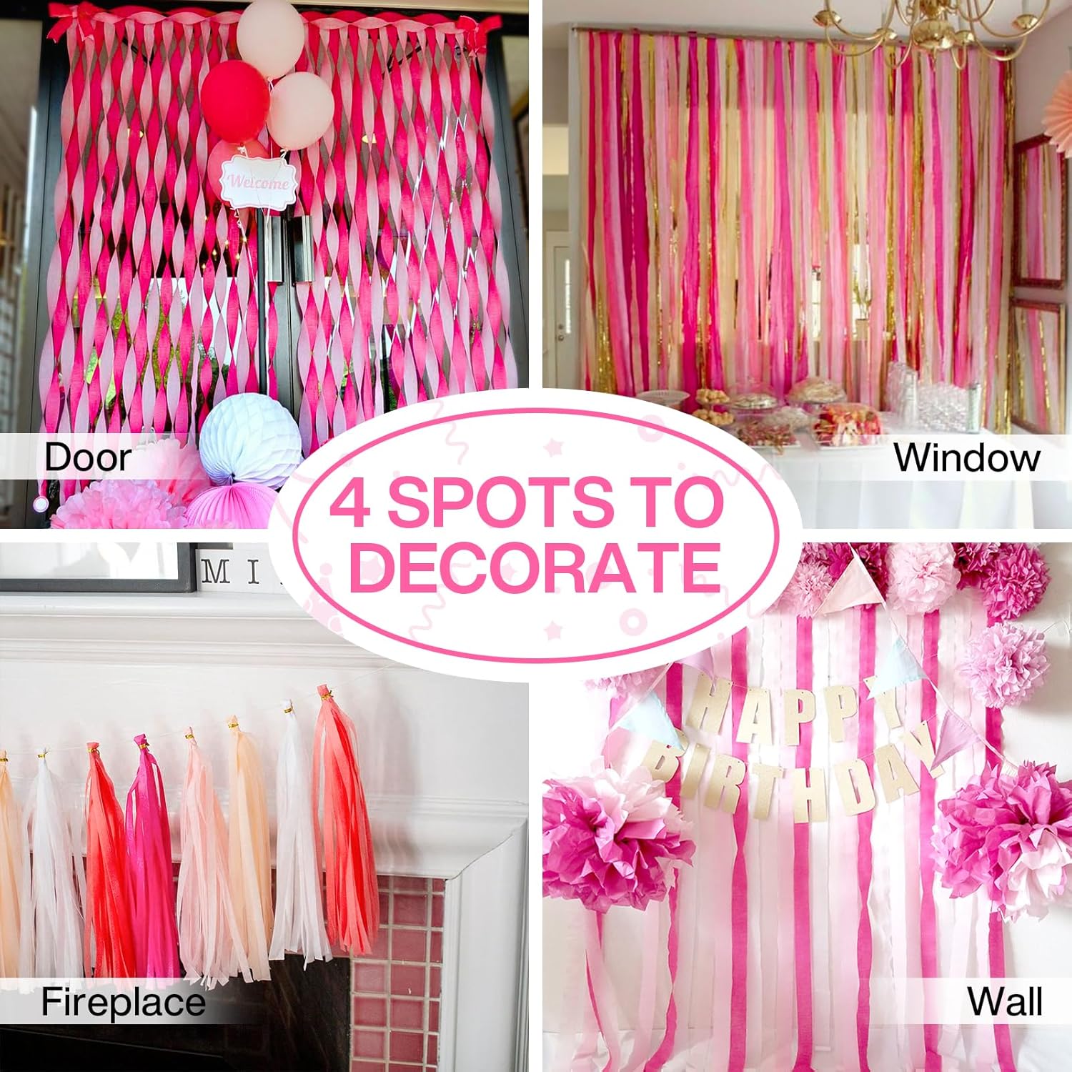 PartyWoo Crepe Paper Streamers 6 Rolls 492ft 1