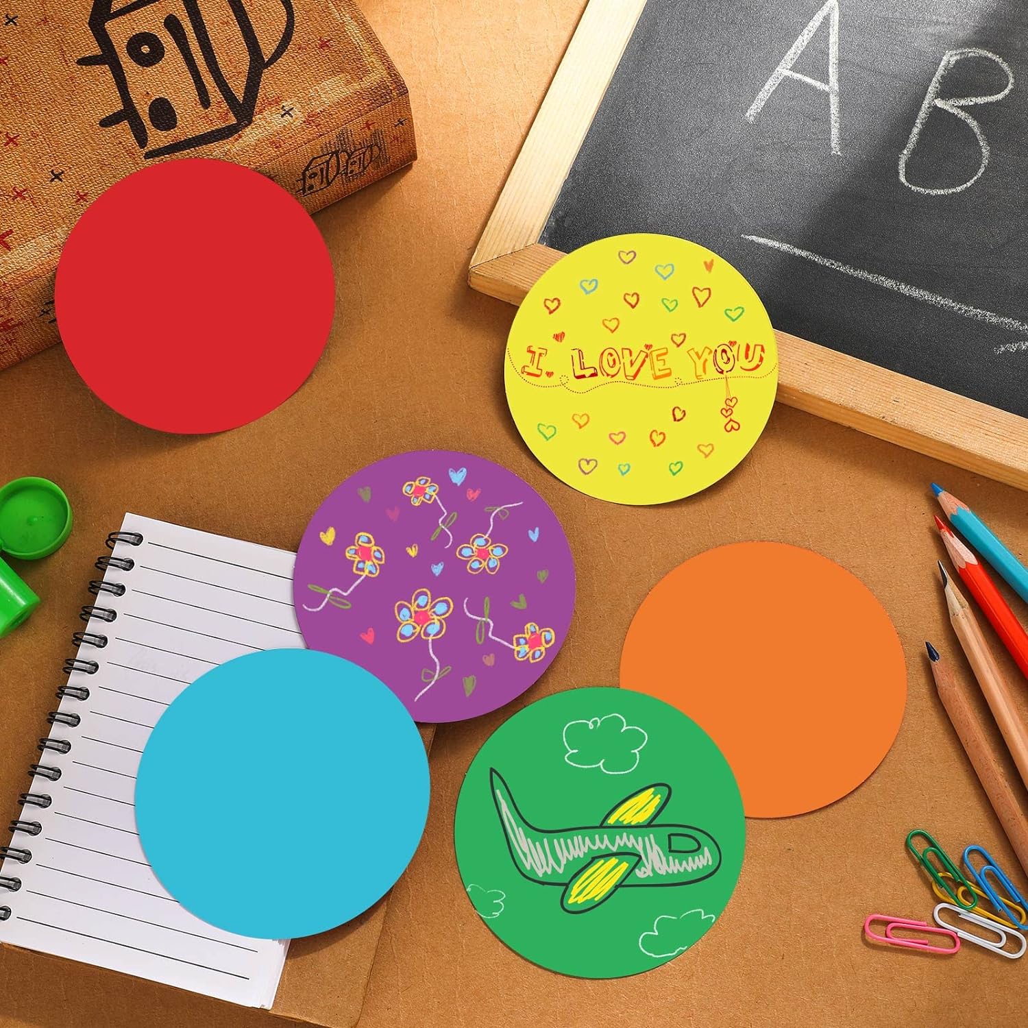 Geyee 108 Pcs Circle Cutouts for Classroom Decorations