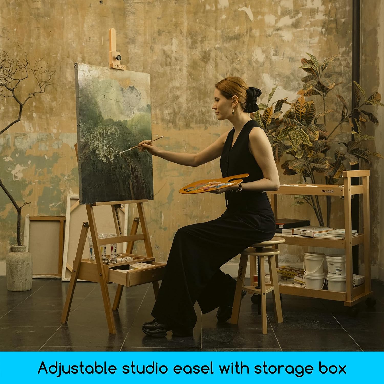 MEEDEN Adjustable Easel with Storage Drawer