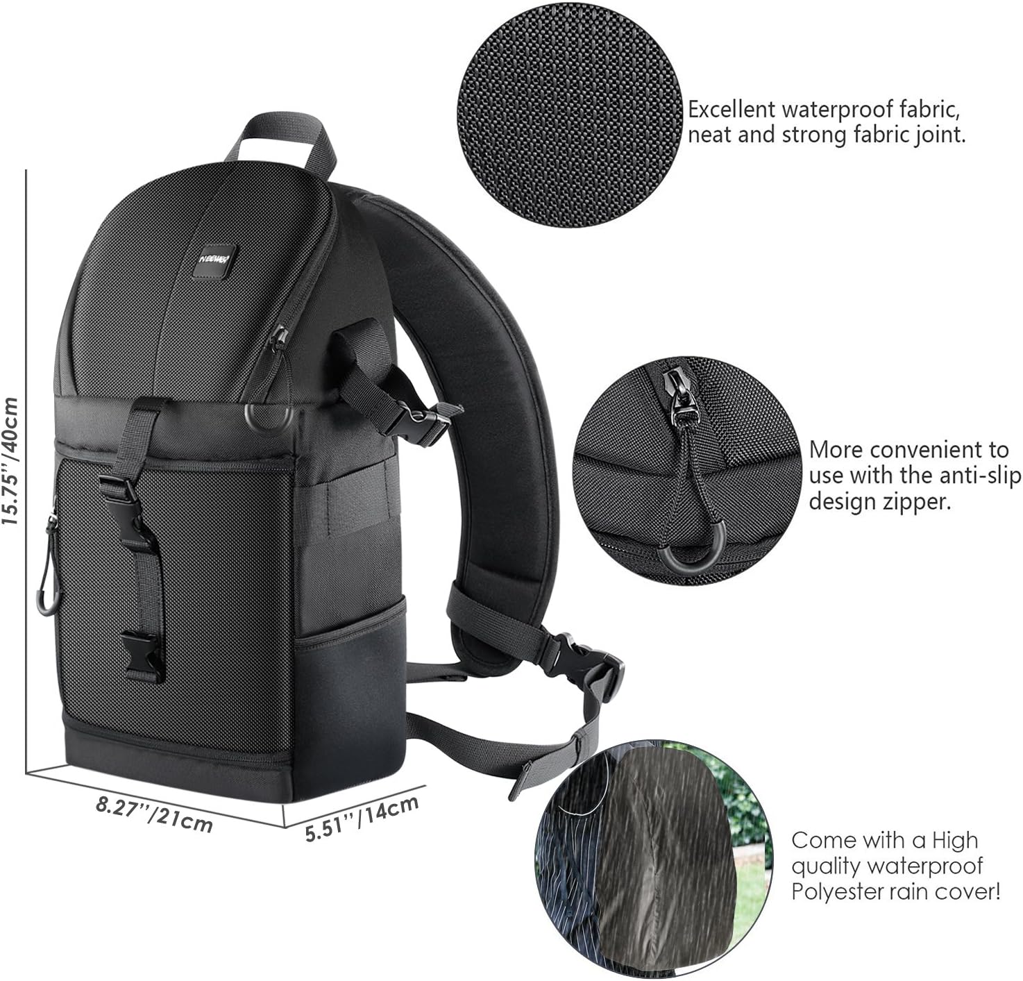Neewer Professional DSLR Camera Case Sling Backpack with Waterproof Interior