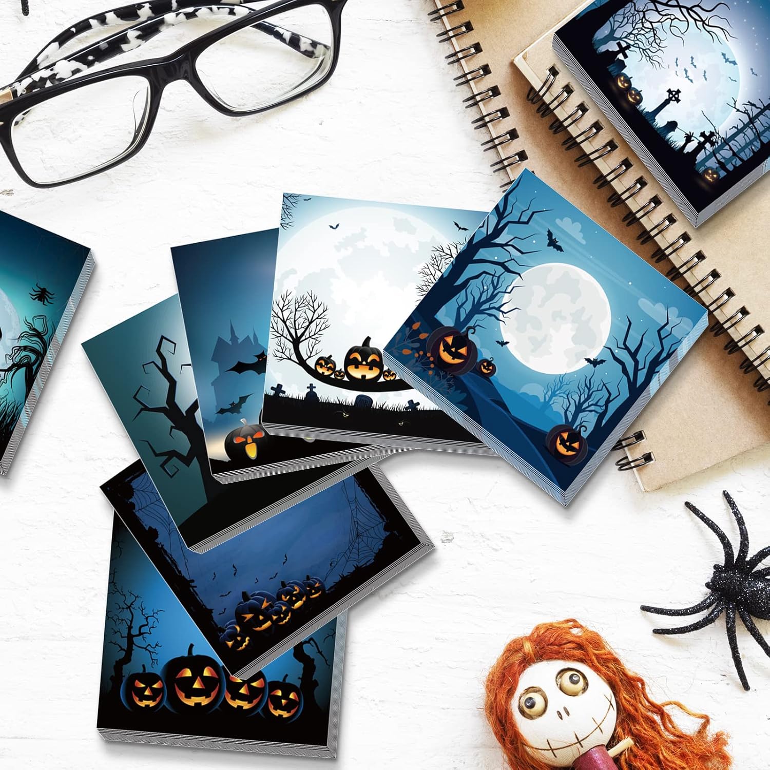 9 Piece Halloween Sticky Note Set with 450 Self-Adhesive Notes