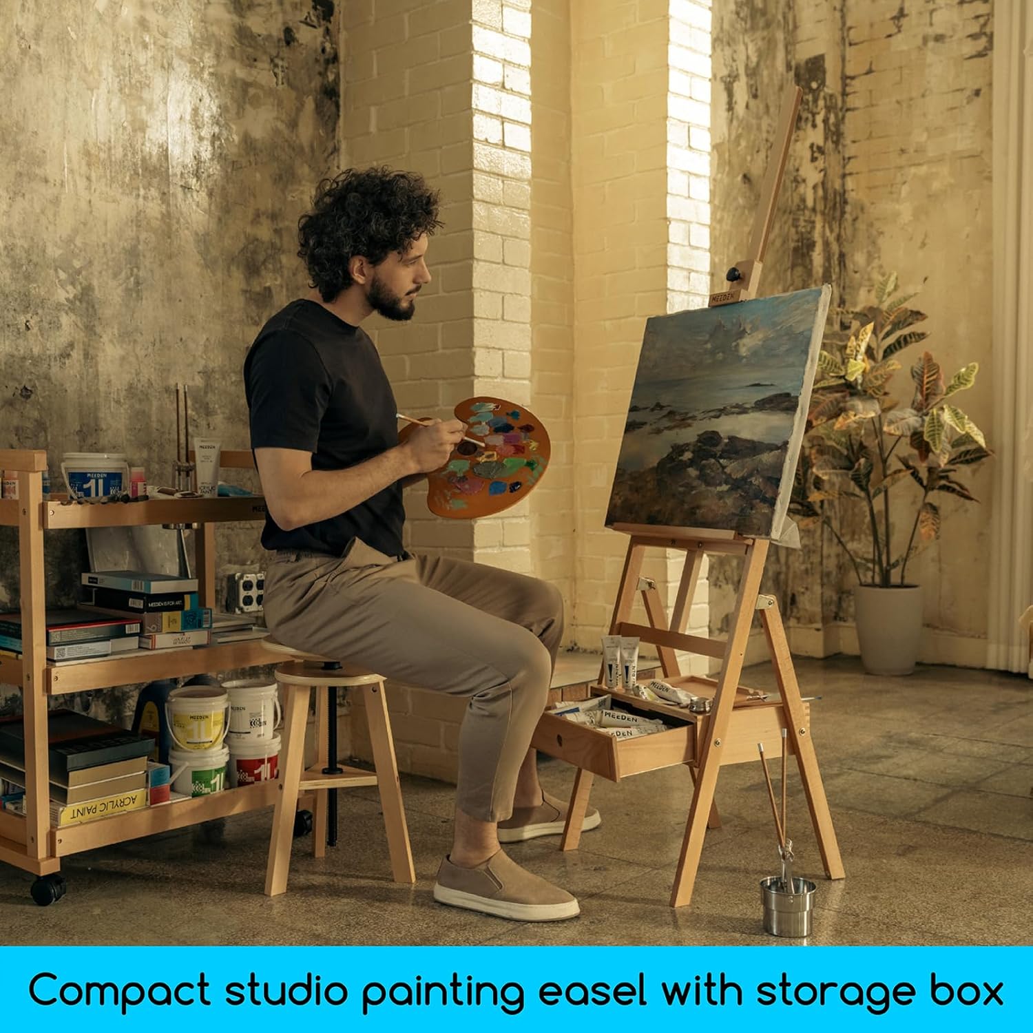 MEEDEN Adjustable Easel with Storage Drawer