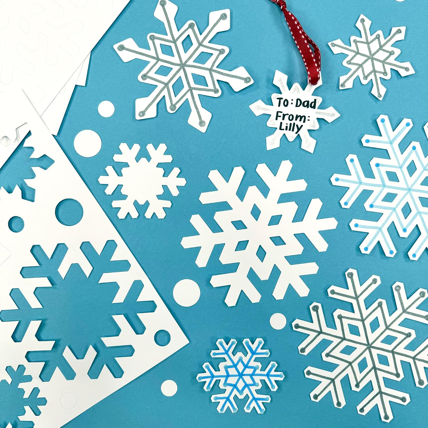 80 Pieces Snowflake Paper Cutouts with Idea Guide