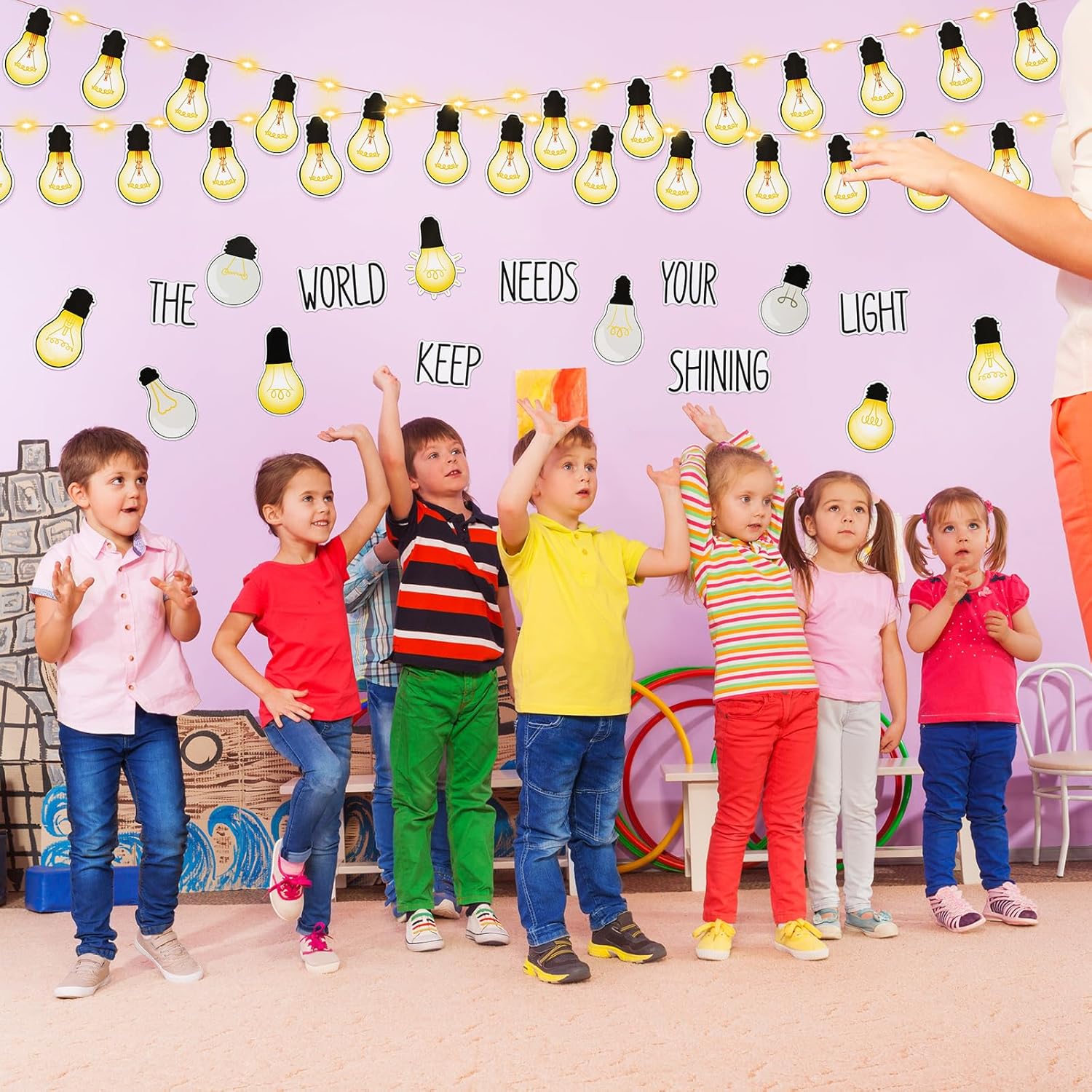 Karenhi 108 Pcs Light Bulb Bulletin Board Decor Set