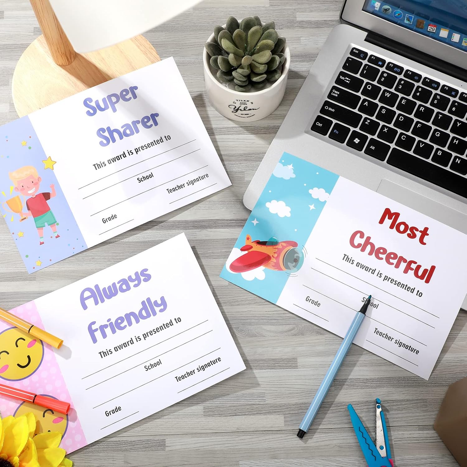 Jutom 45 Pcs End of School Year Awards Certificates