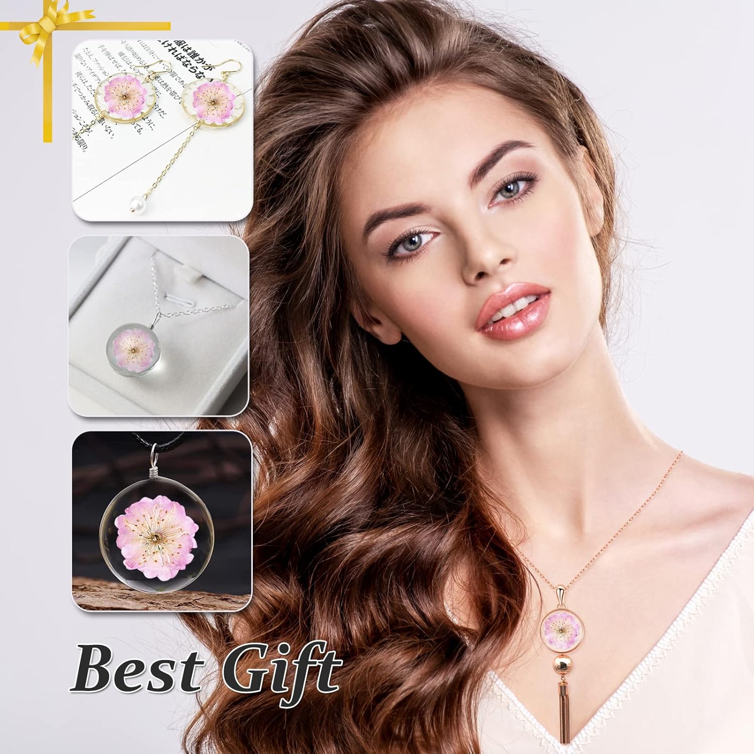 60PCS Pink Dried Cherry Blossom Flowers for Resin Crafting and Candle Making