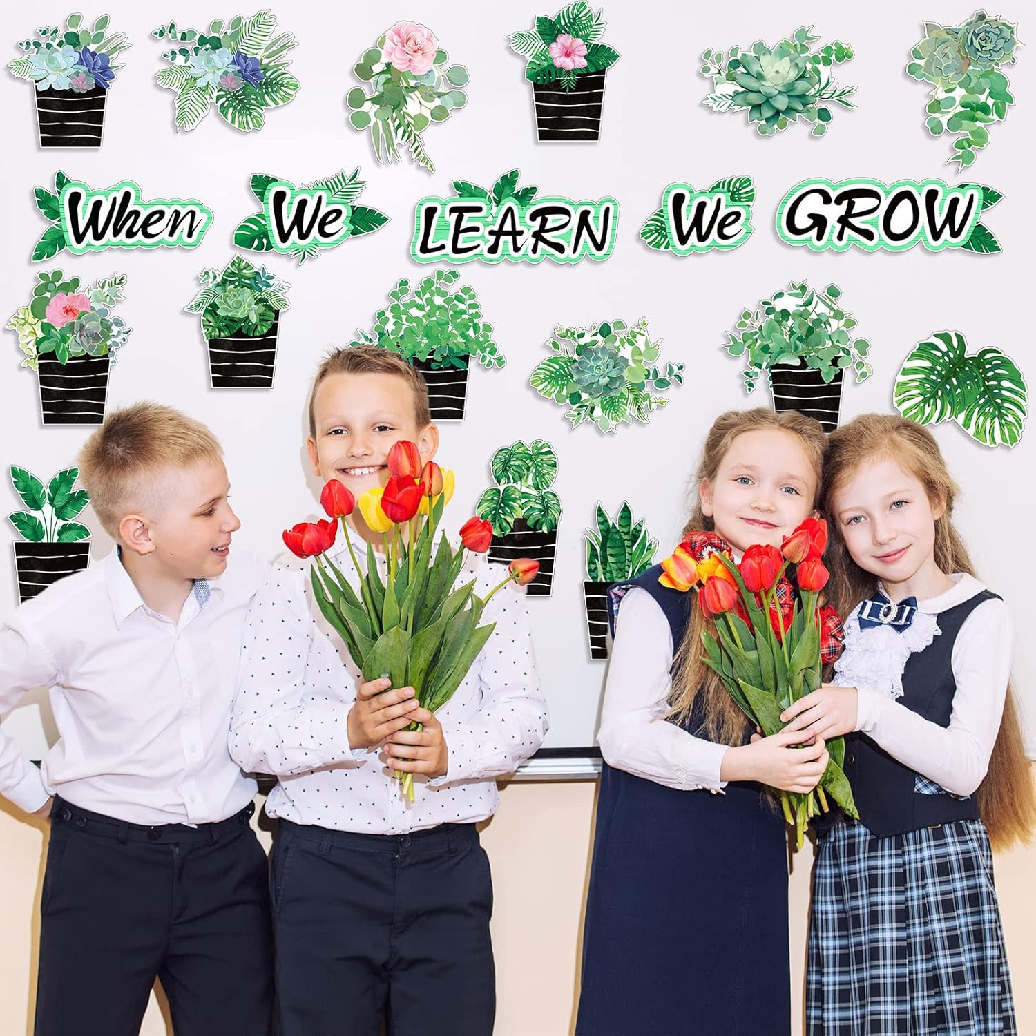 Pajean 58 Pcs Plant Bulletin Board Decorations