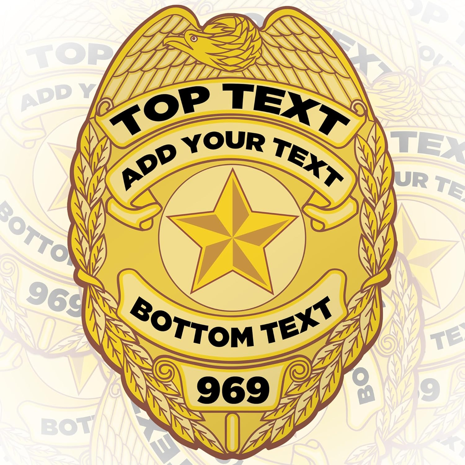 Custom Police Badge Sticker for Water Bottle Phone Case Laptop