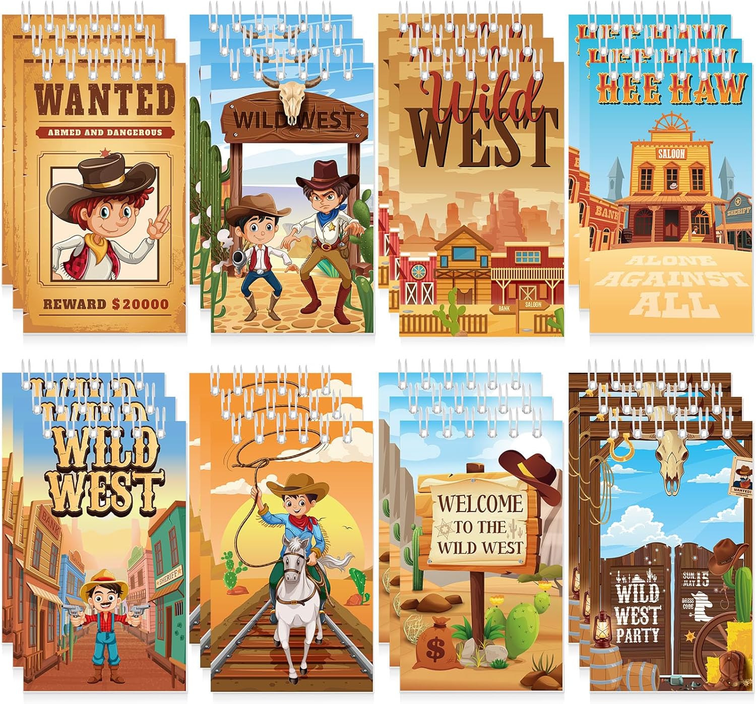 Faccito 24 Pcs Western Cowboy Mini Notepads