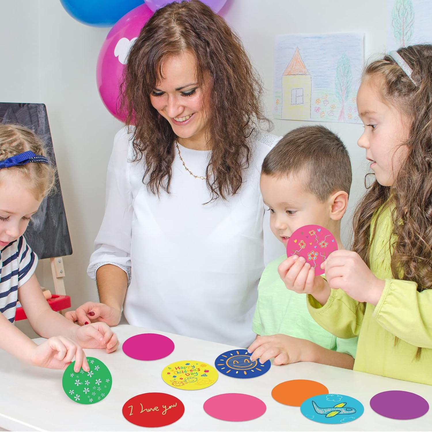 Geyee 108 Pcs Circle Cutouts for Classroom Decorations