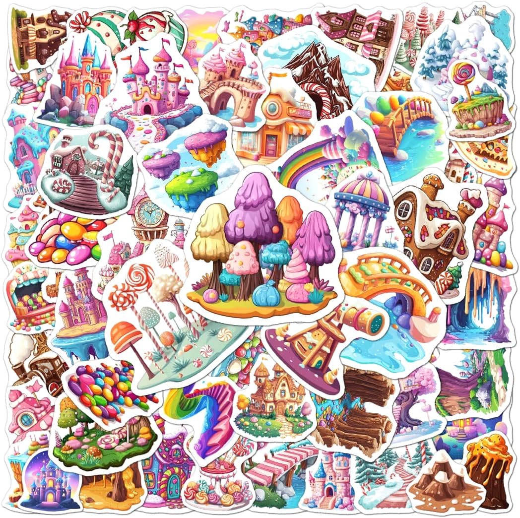 108 PCS Candyland Stickers for Kids Crafts and Party Favors