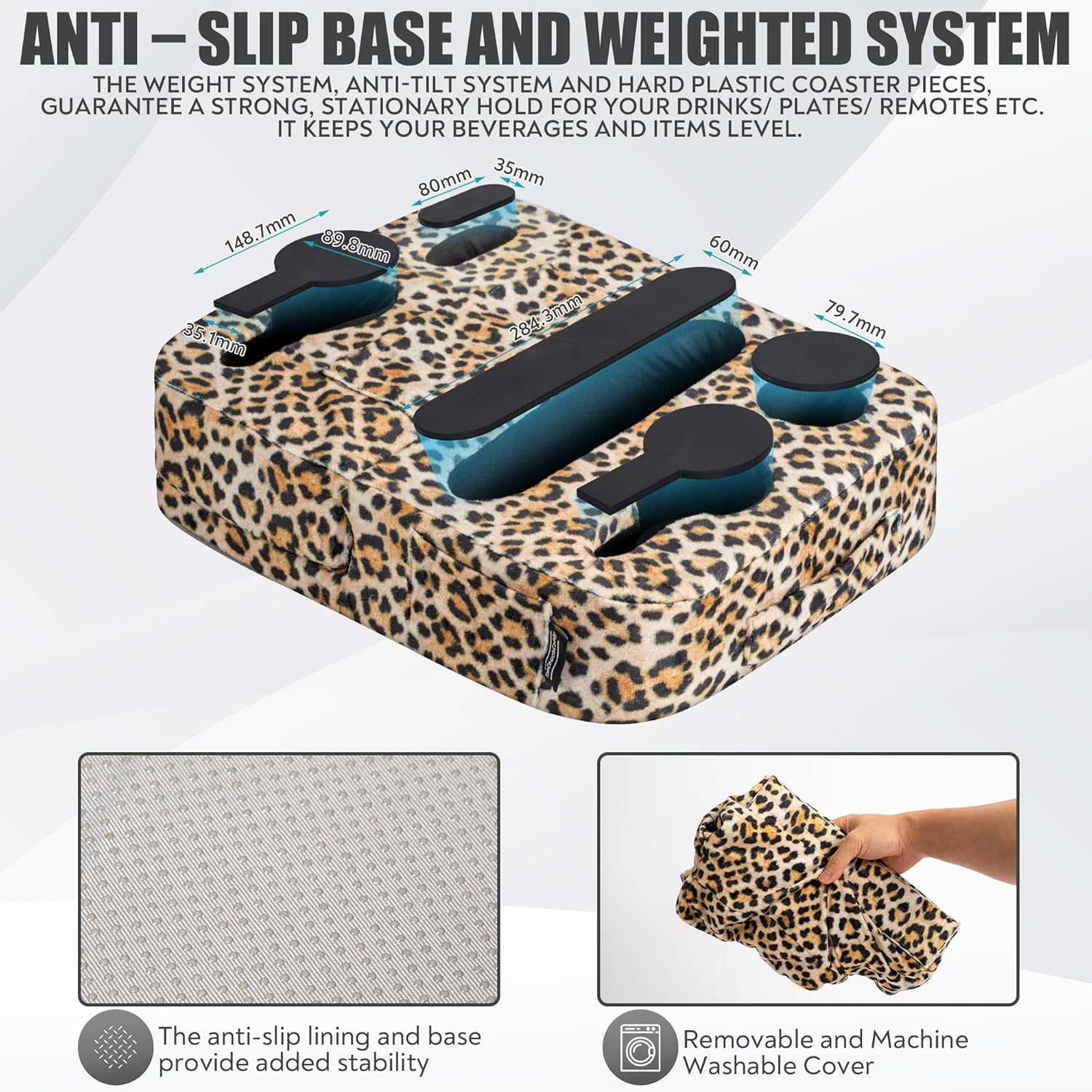 Couch Cup Holder Tray Pillow - Bed Couch RV Car