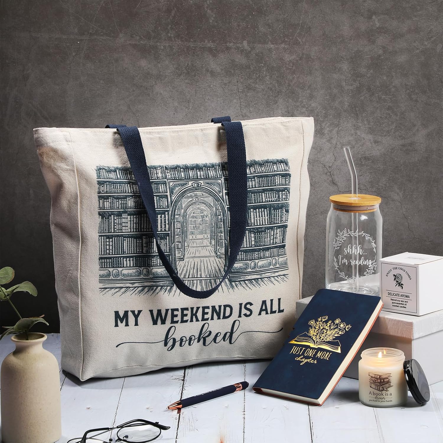 Book Lovers Gifts Set of 5 for Women Blue