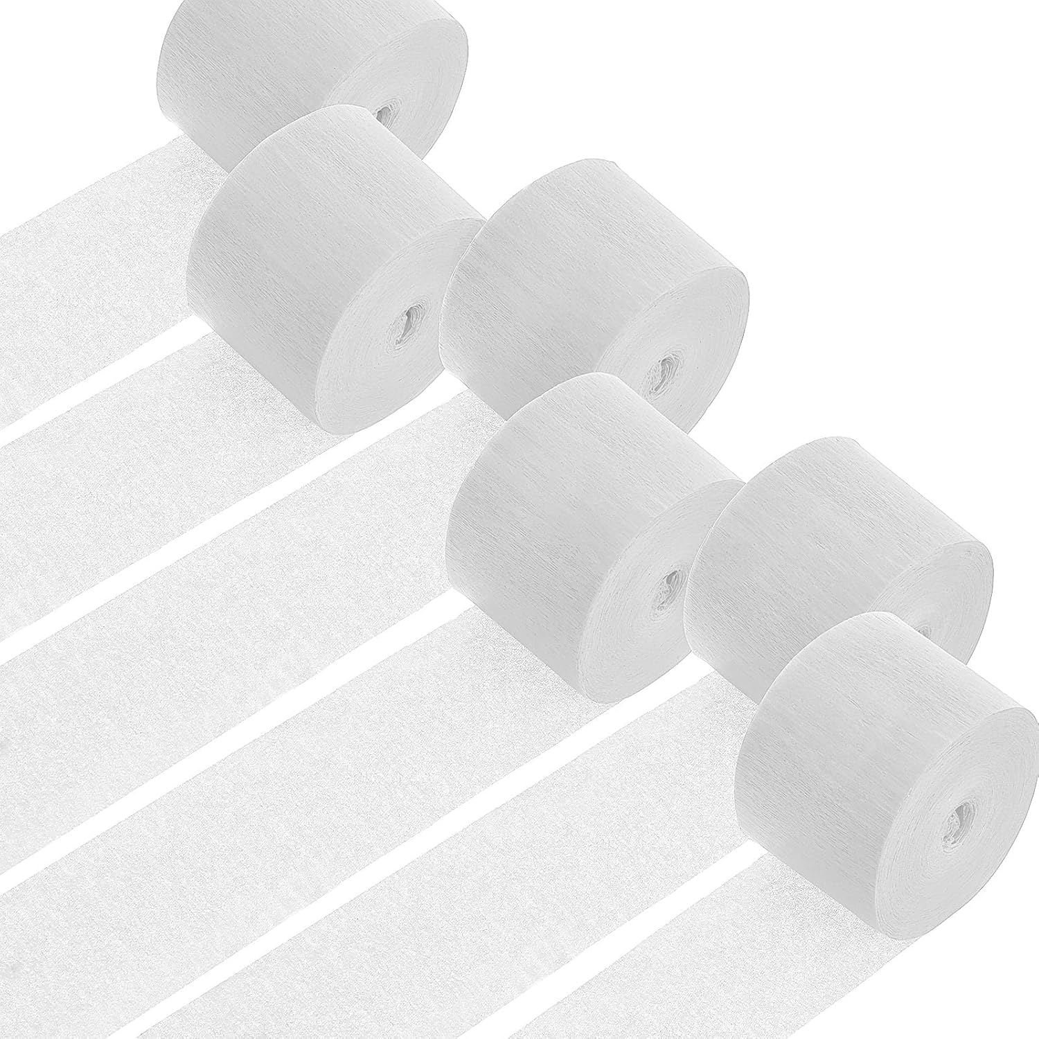 Cobee Crepe Paper Streamers 6 Rolls White