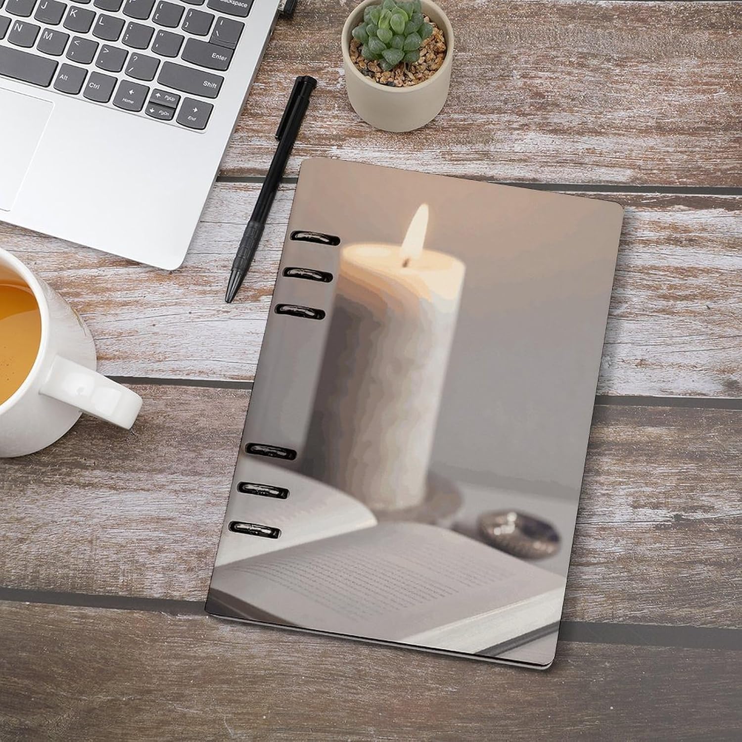 KLWQR Light A Candle Spiral Journal Notebook for Women